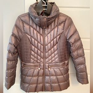 Bernardo Puffer Jacket Taupe Womens Petite Large